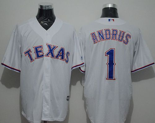 Rangers #1 Elvis Andrus White New Cool Base Stitched MLB Jersey - Click Image to Close